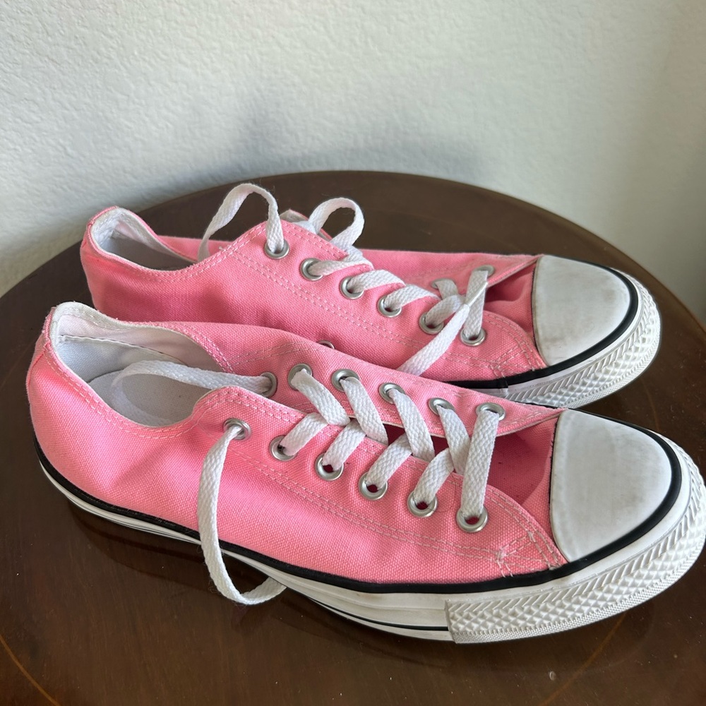 Converse Pink and White Canvas Sneakers